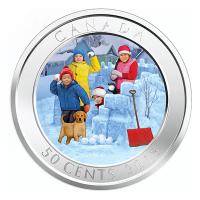 Kanada - 0,50 CAD Schneeballschlacht 3D 2018 - Mnze Color