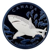 Kanada - 30 CAD Groer Weier Hai 2018 - 2 Oz Silber