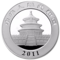 China 10 Yuan Panda 2011 1 Oz Silber Rückseite