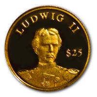 Liberia - 25 Dollar Ludwig II. 2000 - Gold PP