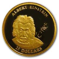 Liberia - 25 Dollar Albert Einstein 2001 - Gold PP