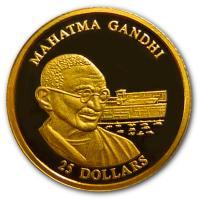 Liberia - 25 Dollar Mahatma Gandhi 2001 - Gold PP