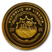 Liberia - 25 Dollar Mahatma Gandhi 2001 - Gold PP