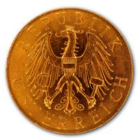 Österreich 25 Schilling 5,3g Goldmünze Rückseite