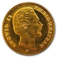 Deutsches Reich 5 Mark Ludwig II 1,79g Gold
