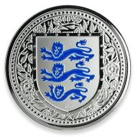 Gibraltar - 1 GBP Royal Arms of England blau / blue 2018 - 1 Oz Silber Color