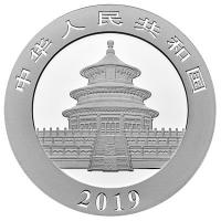 China 10 Yuan Panda 2019 30g Silber Rckseite
