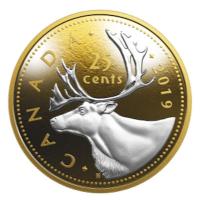 Kanada - 0,25 CAD Big Coin Karibu - 5 Oz Silber Gilded