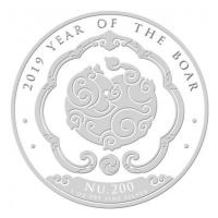Bhutan - 200 Nu Lunar Jahr des Schweins 2019 - 1 Oz Silber