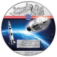 USA - 1 USD Silver Eagle Apollo 11 2019 - 1 Oz Silber Color