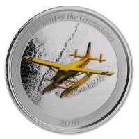 St. Vincent und Grenadinen - 2 Dollar EC8 Seaplane - 1 Oz Silber Color