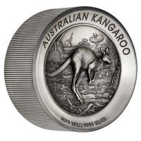Australien - 60 AUD Knguru 2019 - 2 KG Silber HR Antik Finish