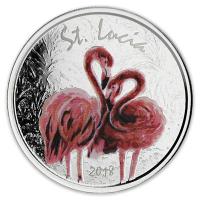 St. Lucia - 2 Dollar EC8 Flamingo - 1 Oz Silber Color
