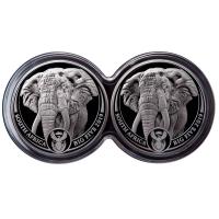 Sdafrika - 10 Rand Big Five Elefant 2019 - 2*1 Oz Silber Proof Set