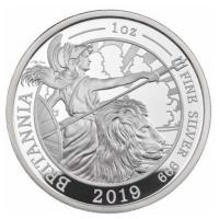 Grobritannien - 2 GBP Britannia 2019 - 1 Oz Silber PP