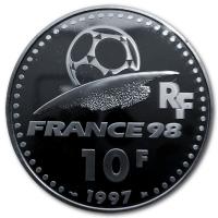 Frankreich - 10 Francs Fussballweltmeisterschaft Frankreich 1998 Argentinien- Silbermnze
