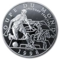 Frankreich - 10 Francs Fussballweltmeisterschaft Frankreich 1998 Uruguay- Silbermnze