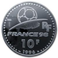 Frankreich - 10 Francs Fussballweltmeisterschaft Frankreich 1998 Uruguay- Silbermnze
