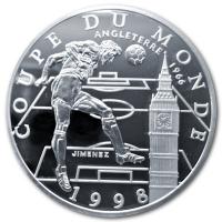 Frankreich - 10 Francs Fussballweltmeisterschaft Frankreich 1998 England - Silbermnze