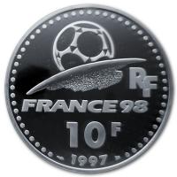 Frankreich - 10 Francs Fussballweltmeisterschaft Frankreich 1998 Italien - Silbermnze