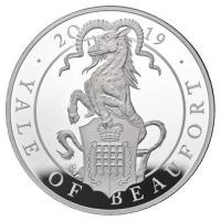 Grobritannien - 10 GBP Queens Beasts Yale of Beaufort 2019 - 5 Oz Silber PP
