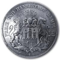 Deutsches Kaiserreich 5 Mark Freie und Hansestadt Hamburg 25g Silber