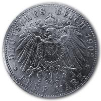 Deutsches Kaiserreich 5 Mark Freie und Hansestadt Hamburg 25g Silber Rückseite