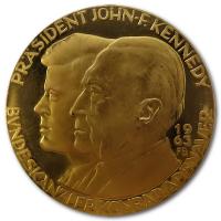 Goldmedaille - John F. Kennedy und Konrad Adenauer - 3,4g Gold