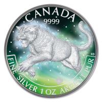 Kanada - 5 CAD Frozen Puma - 1 Oz Silber Rhodium