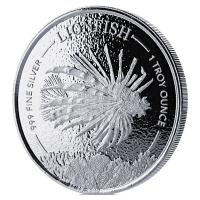 Barbados 1 Dollar Lionfish Feuerfisch 2019 1 Oz Silber Rückseite