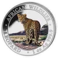 Somalia - African Wildlife Leopard 2018 - 1 Oz Silber Color