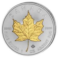 Kanada - 5 CAD Maple Leaf 2019 - 1 Oz Silber Gilded