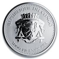 Kongo - 5000 Francs Gorilla 2019 - 1 Oz Silber Prooflike