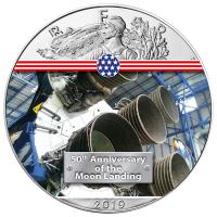 USA - 1 USD Silver Eagle Triebwerke Saturn V 2019 - 1 Oz Silber Color