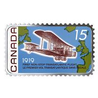 Kanada - 0,50 CAD Briefmarken: Erster Nonstop Atlantikflug - 1 Oz Silber