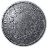 Frankreich - 5 Francs Herkules 1849 A - Silber