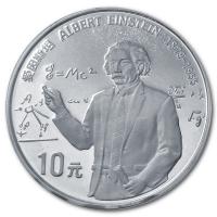 China - 10 Yuan Albert Einstein 1991 - Silber PP