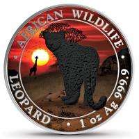 Somalia - African Wildlife Leopard 2018 Sunset - 1 Oz Silber RAR Nur 100 Stck!