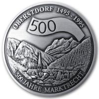 Deutschland - Oberstdorf 500 Jahre Marktrecht 1995 - 20g Silber PP AntikFinish