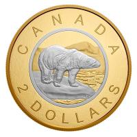 Kanada - 2 CAD Big Coin Eisbr - 5 Oz Silber Gilded