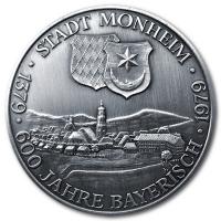 Deutschland - 600 Jahre Monheim 1979 - Silbermedaille