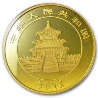 China 1000 Yuan Panda 2011 5 Oz Gold PP Rckseite