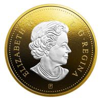Kanada - 1 Cent Big Coin Maple - 5 Oz Silber Gilded