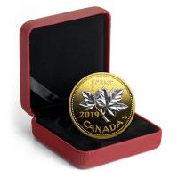 Kanada - 1 Cent Big Coin Maple - 5 Oz Silber Gilded