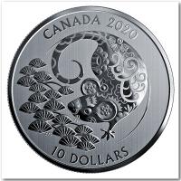 Kanada - 10 CAD Lunar Maus / Ratte 2020 - 1/2 Oz Silber