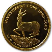 Liberia - 10 Dollar Springbock Investment Coin 2005 - Gold PP