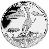 Kongo - 20 Francs Worlds Wildlife Giraffe 2019 - 1 Oz Silber