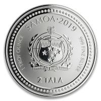 Samoa 2 Tala Seepferdchen Seahorse 2019 1 Oz Silber Rückseite
