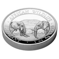 Somalia - African Wildlife Elefant 2020 - 1 Oz Silber HighRelief PP