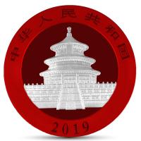 China - 10 Yuan Panda 2019 - 30g Silber Space Red